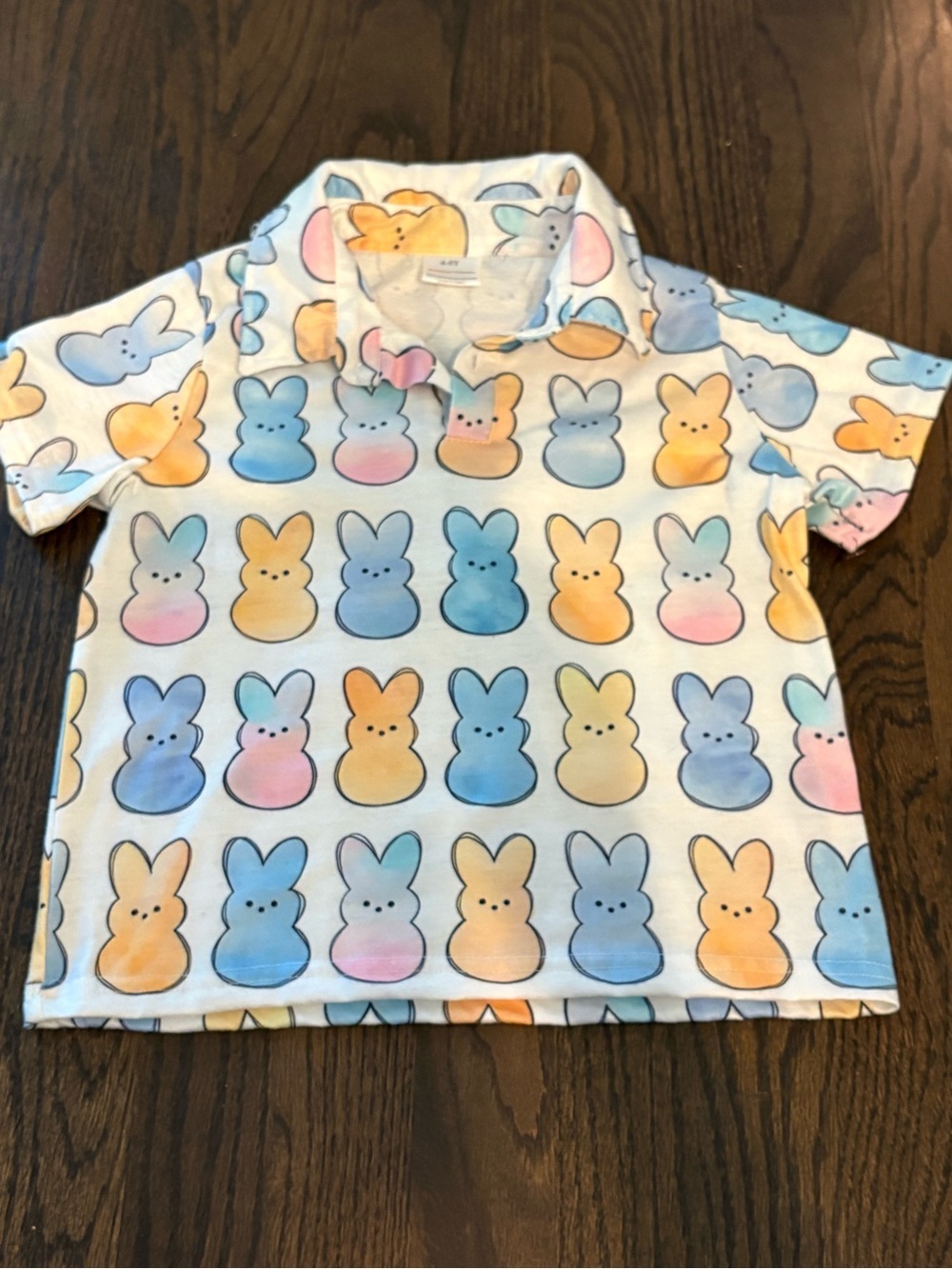 Kids Bunny Print Polo Shirt - Pastel Multi